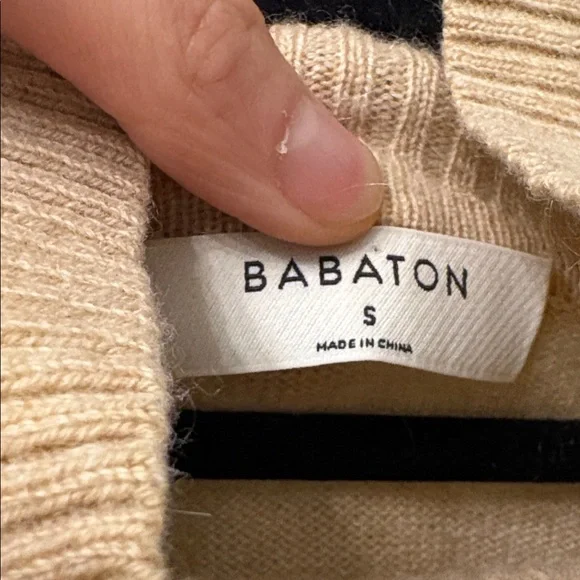 Aritzia wool cashmere blend tan sweater Babaton - Picture 3 of 11